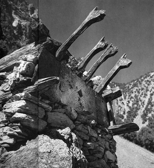 Fosco Maraini's photographs of the altar of Mahandeo Dur among the Kalash people of the Bumboret Valley in Chitral