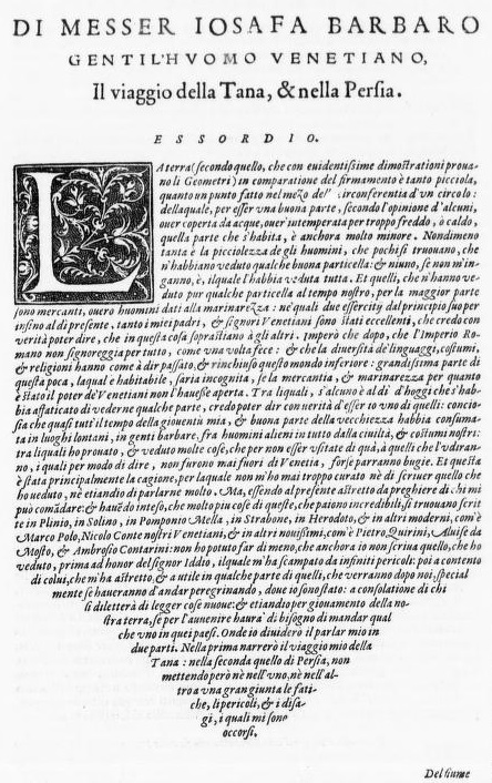 Josafat Barbaro Viaggio alla Tana e nella Persia Ramusio