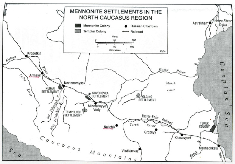 Mennonite settlements in the North Caucasus region