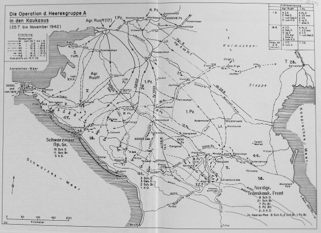 A map of the operations of Army Group A (17th Army, 1st Panzer Army & 49th Mountain Army Corps)